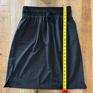 Albion Black Gathered Waist Skirt with pockets Tall